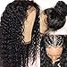 (60cm, Natural Color) - Suerkeep 8A Deep Wave Brazilian Virgin Lace Front Wig 150% Density Unprocessed Remy Glueless Human Hair Lace Front Wigs With Baby Hair (22, Natural Colour)