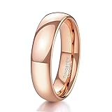 TRUMIUM 6mm Rose Gold Tungsten Rings for Men Women