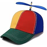 Aiermo Colorful Helicopter Baseball Cap: Neutral Adjustable Cute Baseball Helicopter Propeller Cap Snapback Cap
