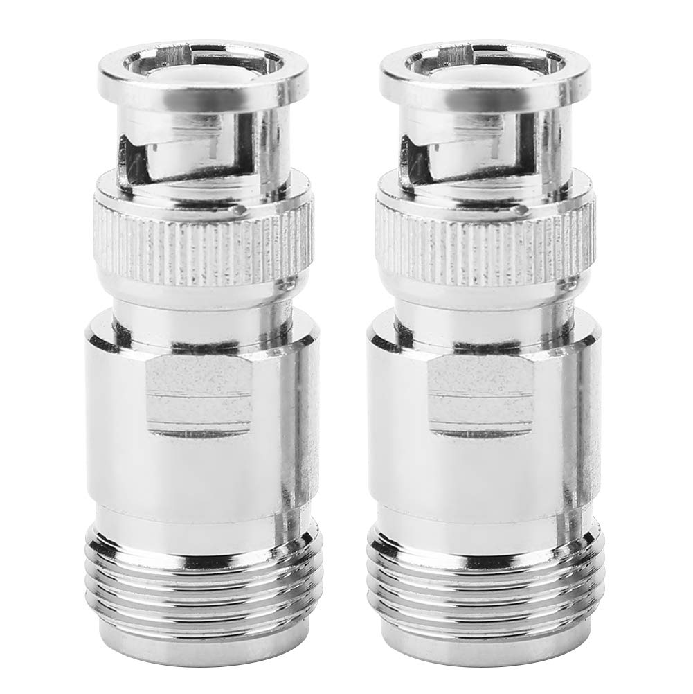 Ouitble Type N Female to BNC Male RF Connector, 2pcs BNC Connectors Coaxial Adapter Test Converter for CCTV Security Camera