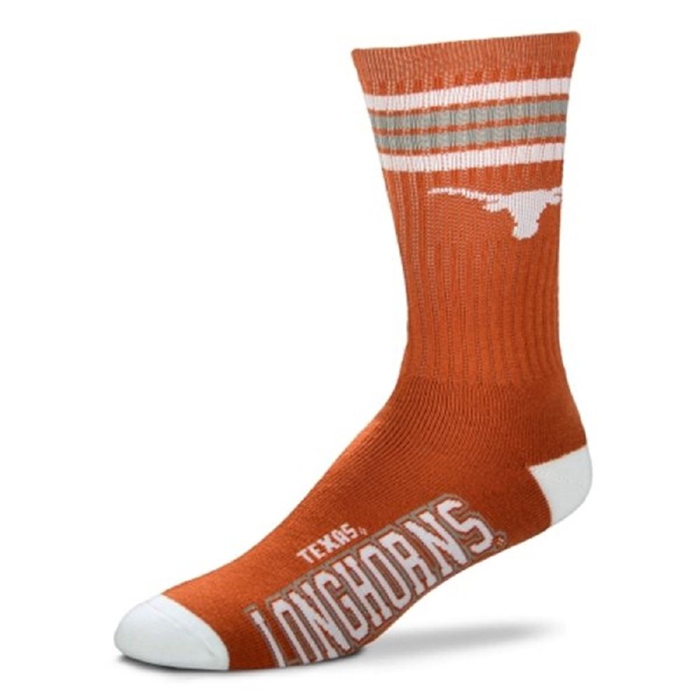 超特価激安 For Bare Feetメンズncaa 4ストライプdeuceクルーソックス Bh38 Large 10 13 テキサスロングホーンズ テキサスロングホーンズ Large 10 13 送料無料 Celebration Fl Us