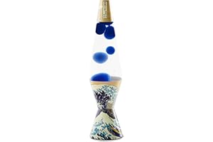 Spencer Gifts Lava® Lamp - 14.5" The Great Wave - The Original Motion Lamp - Blue Wax and Clear Liquid with Printed Great Wave Base Exclusive