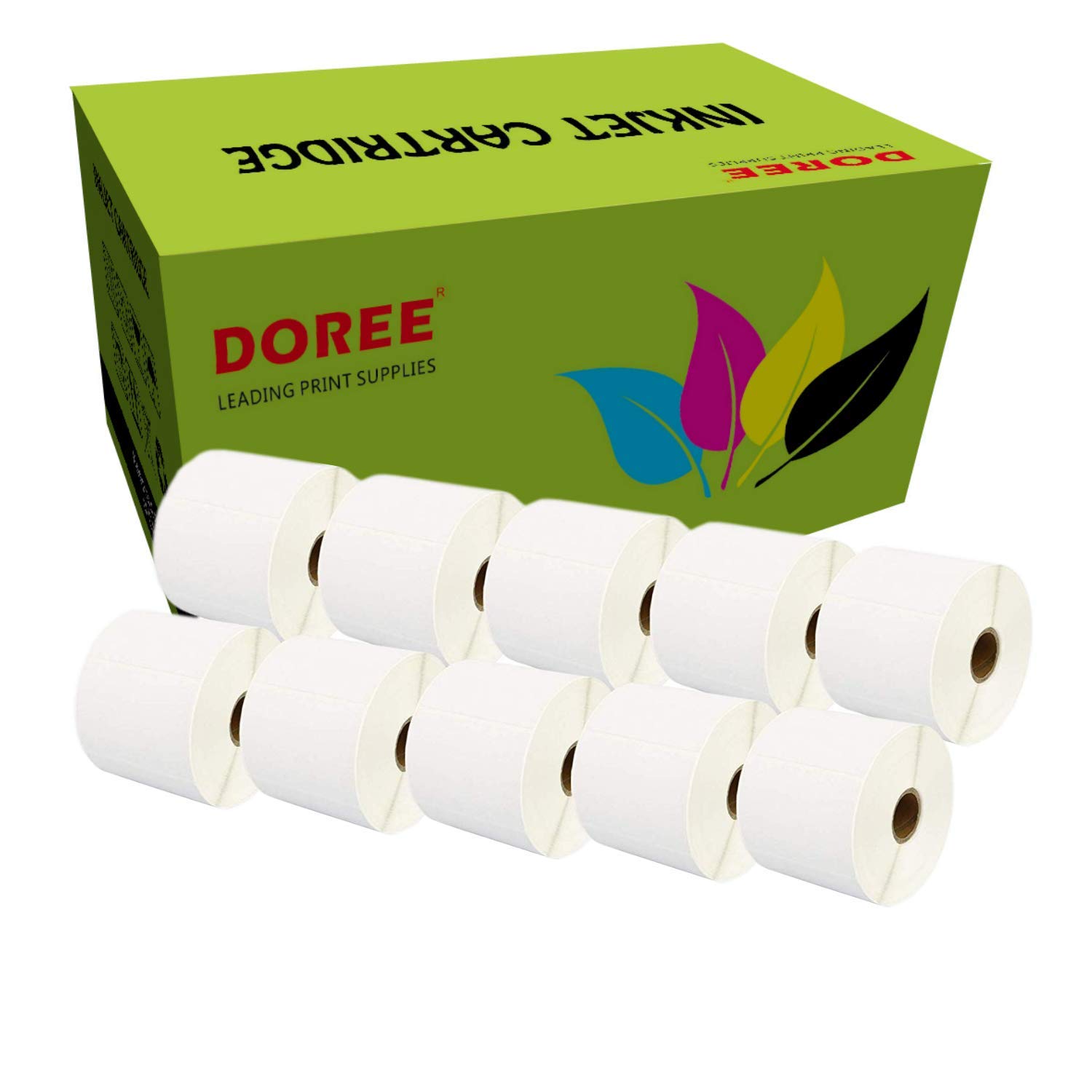 10 Rolls DOREE White Direct Thermal Labels 102 x 150mm for Zebra GK420D, GX420D, GK420T Thermal Printing, 300 Labels Per Roll, Core 25 mm,3000 Labels