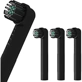 Toothbrush Replacement Heads for Quip 360 Oscillating Electric Toothbrush | Soft Bristles Brush Heads, Black, Pack of 4