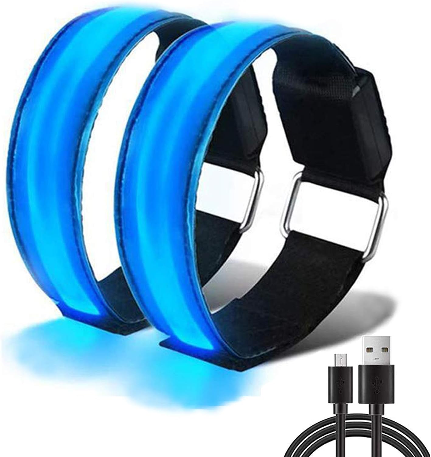 Led Armband 2 Pack Reflective Running Light for Runners, Rechargeable