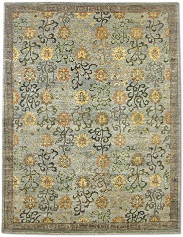 Modern Chobi Design Handmade Gabbeh Rug, Light Grey/blue, Wool, Large, 238 X 307 cm, 7' 10" x 10' 1" (ft)