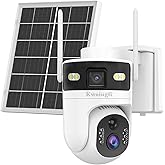 Kweiugfi 4G LTE Cellular Security Camera Dual Lens Outdoor,180-Day Unlimited Data,2K Wireless Solar Security Camera,360° Pan and Tilt,PIR Motion,Sensor Color Night Vision,Built-in VSIM,64GB SD Card