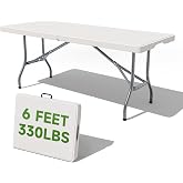 Ortus Collective Folding Table 6 Foot - Heavy Duty 330LBS Capacity, Sturdy &amp; Foldable Design with Safety Lock - Portable Tables Folding for Camping, Party, Indoor &amp; Outdoor Use, 1 Pack