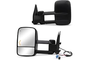 Adanz Towing Mirrors Fit For 2003 2004 2005 2006 Chevy Silverado 1500 2500 3500 GMC Sierra Yukon Tahoe Power Heated Arrow Lamp Manual Flip Up LH RH Tow Mirrors