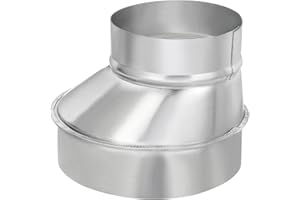 PATIKIL 6" to 4" Eccentric Duct Reducer, 1Pcs Galvanized Iron Ducting Connector Round Air Duct Adapter Pipe Fitting for Vent 