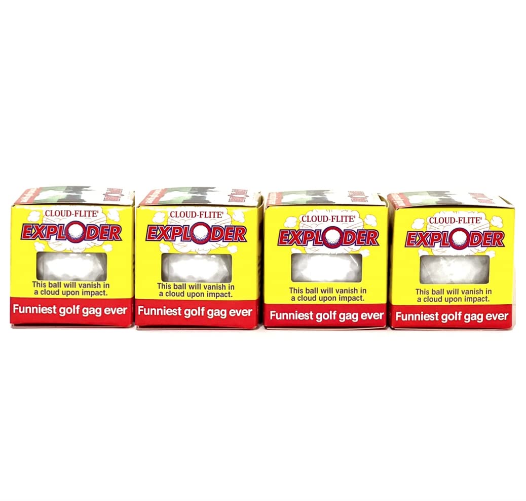 JP Lann Exploding Golf Balls (4-Pack) – Prank Balls That Burst Into White Smoke – Hilarious Gag Gift for Golfers – Perfect for Birthdays, Bachelor Parties & Stocking Stuffers