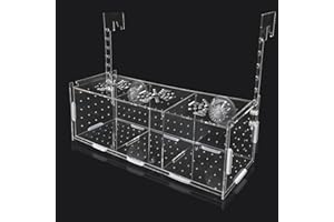 PINVNBY Acrylic Fish Breeding Box，Guppy breeding Box Acrylic Fish Isolation Box Aquarium Incubator with Suction Cups for Guppy Shrimp Small Baby Fishes（3.9 x 3.9 x11.8 in）
