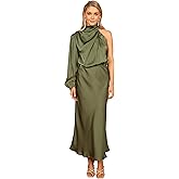 Petal & Pup Womens Amelie One Shoulder Midi Dress