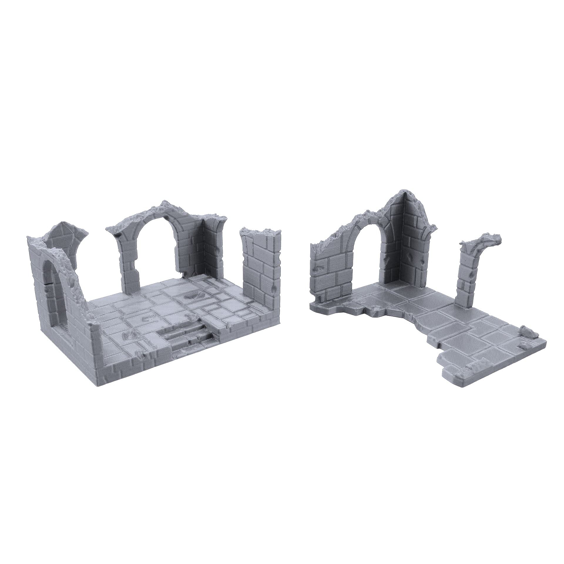 EnderToys Destroyed Brick Buildings, Terrain Scenery for Tabletop 32mm Miniatures Wargame, 3D Printed and Paintable