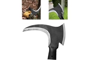 Elegital 1 Pcs High Manganese Steel Double Scythe,Steel Grass Sickle,Agricultural Hand-Motor Weeding,Blade Thickness 2.8mm,Weeding Scythe Sickle for Outdoor Mowing Grass,Chopping Wood