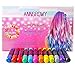 Hair Chalk for Girls Kids Temporary Hair Color 12 Colors Non-Toxic Washable Hair Chalk Pens for Dark Hair and Blonde Brown Auburn Hair Birthday Present