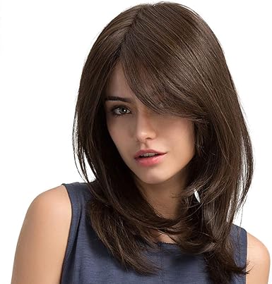 Amazon Com Women Bob Wigs Light Brown Side Parting Bob Wigs Short