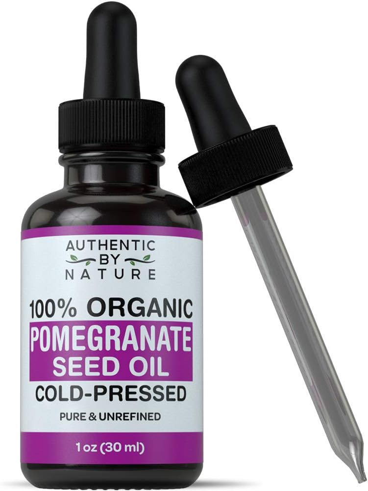 Organic Pomegranate Seed Oil. 100% Pure Unrefined Cold Pressed Essential Oil. Unclog Pores, Remove Dirt, Acne From Skin. Nourishes Hair and Scalp. Natural Antioxidant Moisturizer for Men and Women 1oz