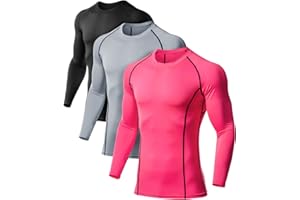 ATHLIO Men's UPF 50+ Long Sleeve Compression Shirts, Water Sports Rash Guard Base Layer, Athletic Workout Shirt