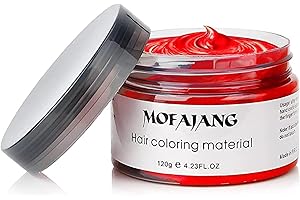 Asocrew Red Temporary Hair Color Wax Spray - Hair Styling Clay 4.23 oz, Easy Washout for Halloween Cosplay, Party (Red)