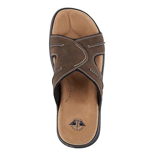Dockers Mens Sunland Casual Slide Sandal Shoe, Dark Brown, 13 M in