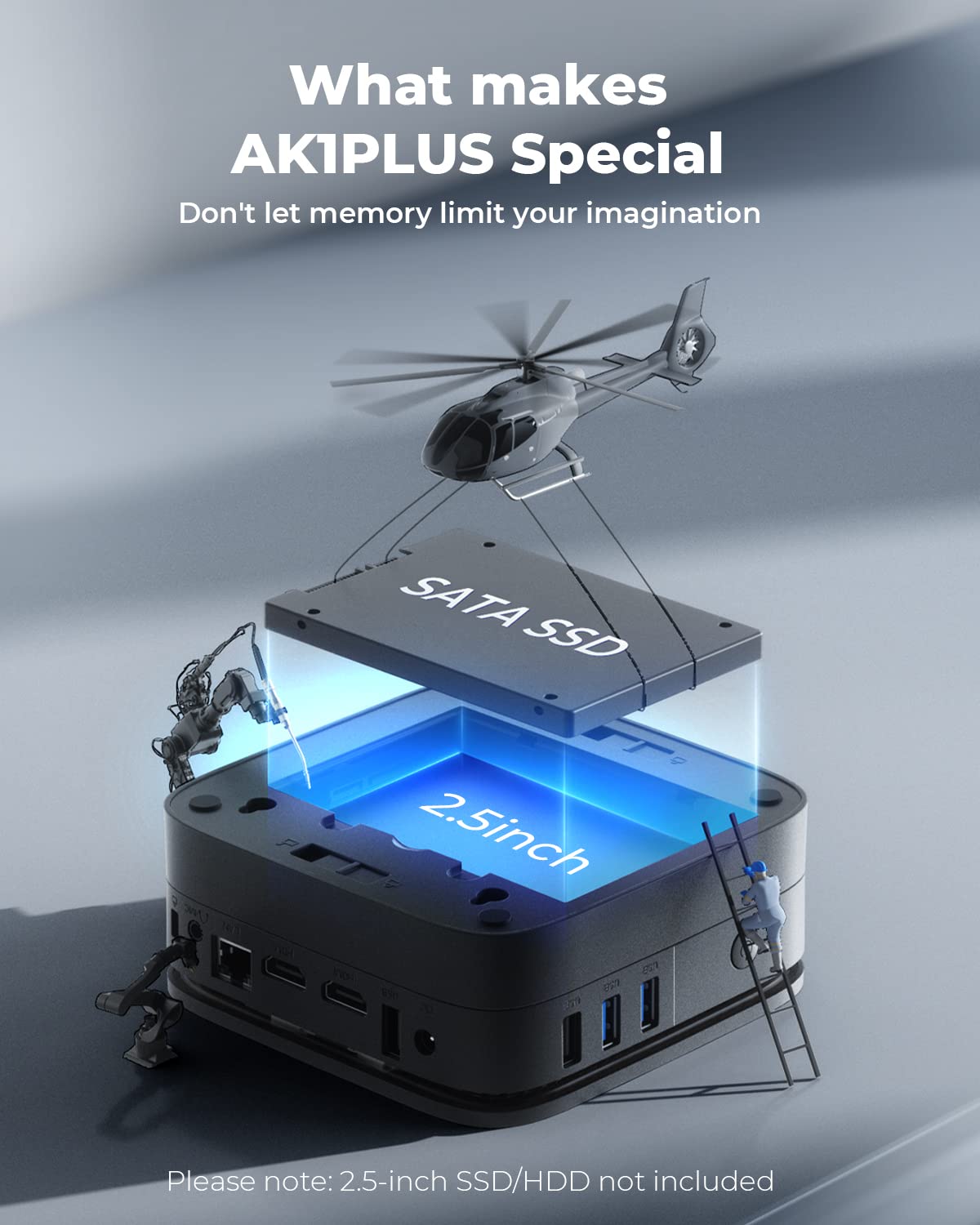 KAMRUI AK1PLUS Mini PC,12th Alder Lake- N95 up to 3.4 GHz,16GB RAM+512GB M.2 SSD,Mini Desktop Computer,Support 2.5