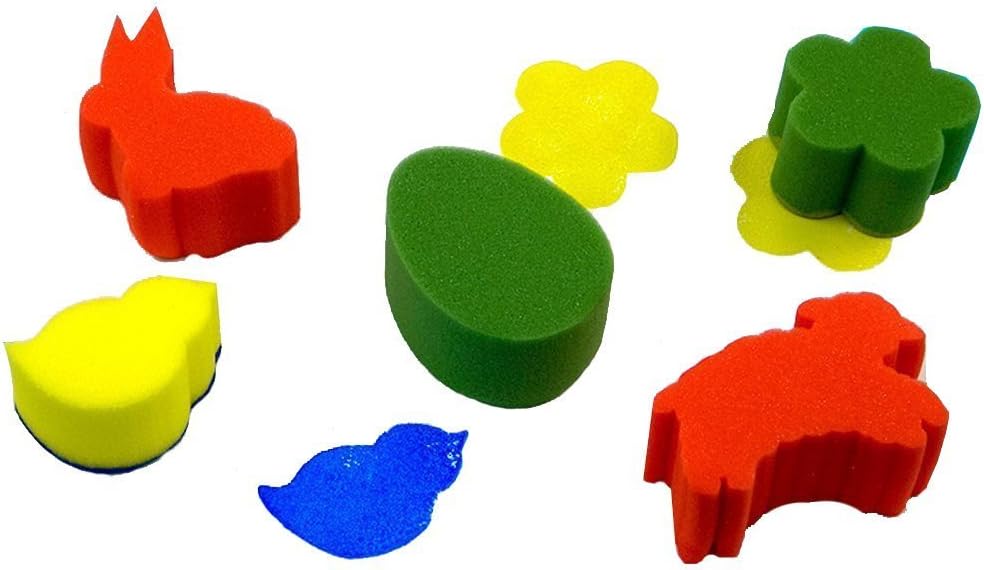 Sponge painting stamper shapes - Easter theme - Pack of 5 shapes - Children's arts and crafts, Assorted Color - Image 3