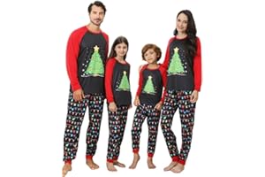 Sizet Family Christmas Pajamas Set-Matching Christmas Family Pajamas with Xmas Tree & String Lights PJ's Pyjama Noel Famille