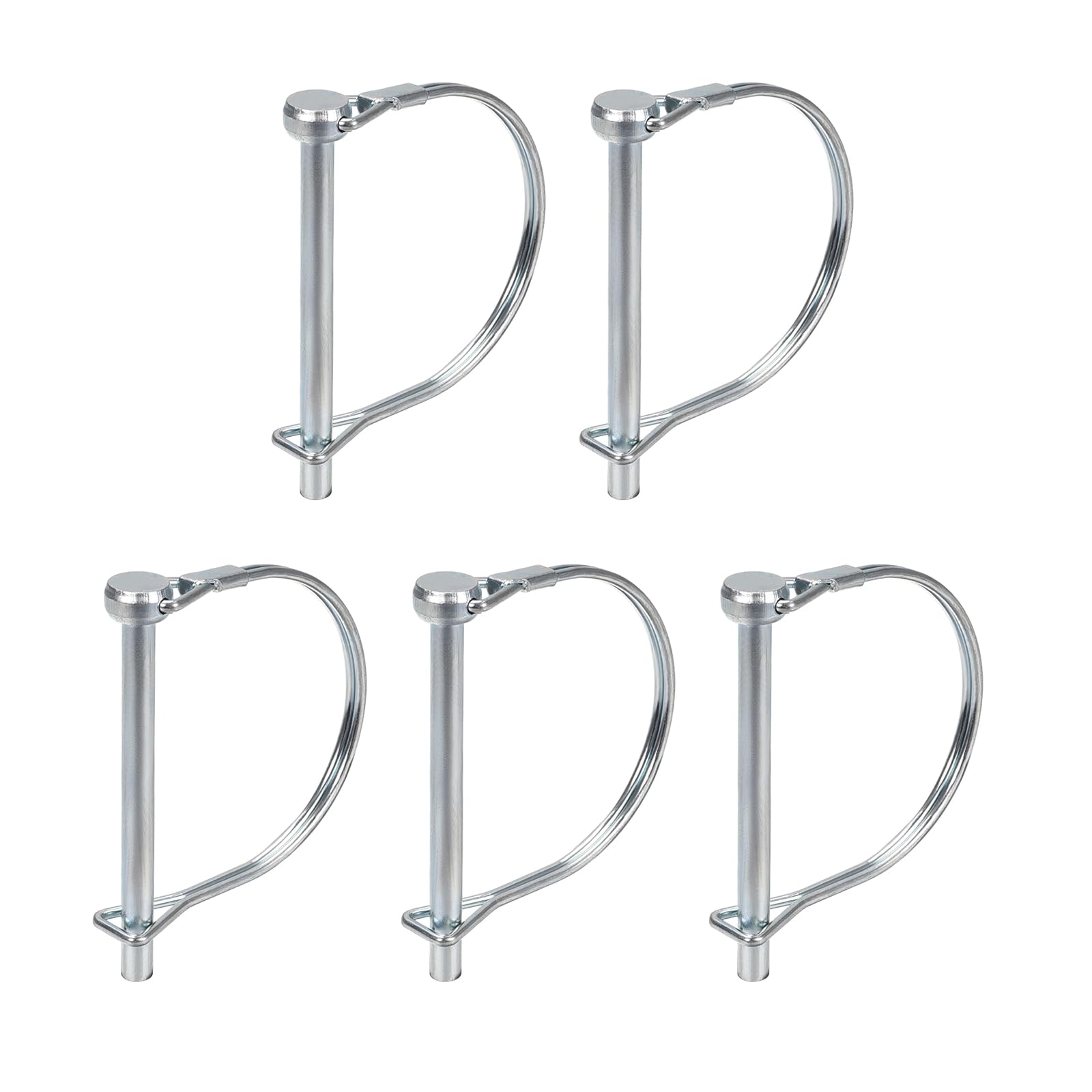 DTGN 6mm x 70mm (DxL) Shaft Locking Pin - 5Pack - Good for Farm Trailers Lawn - Carbon Steel Round Trailer Coupler Pin - Silver Tone