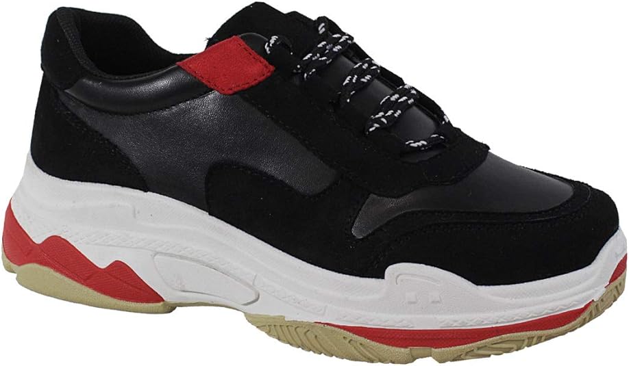 lace up chunky sole sneakers