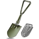 REDCAMP 22.8" Military Folding Camping Shovel w/Cover,Portable Shovel with High Carbon Steel, Tactical Entrenching Tool Tri-f