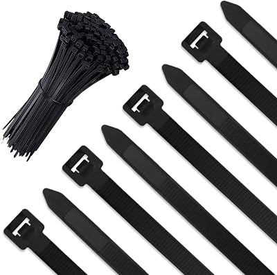 LAMXD 100 Pack Black Heavy Duty Cable Ties Large 300mm Strong Nylon Zip Tie