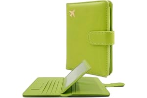 Deziliao Passport Holder for Women and Men, Passport Holder Card Slots, RFID Blocking Passport Wallet, Travel Essentials Cute Passport Cover Passport Case (Grass green)