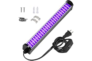 U4GLORY Black Light Bar, 25W Portable UV LED Black Light with Plug, Switch, 5ft Cord, Glow in The Dark Party Supplies for UV Poster, Halloween, Wedding Stage Lighting, Room, Body Paint, Urine Detection