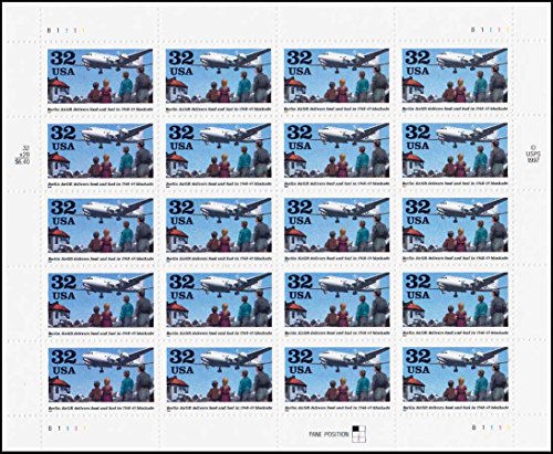 1998 BERLIN AIRLIFT #3211 Pane of 20 x 32 cents US Postage Stamps