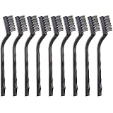 Jikvmis 24 Pcs Mini Wire Brush Set – Stainless Steel Scratch Brushes For Rust, Welding, Cleaning Crevices, With Curved Handles