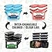 MEAL PREPSTER Meal Prep Containers (1-Compartment) - Reusable Microwavable BPA-Free - Plastic Food Safe Storage Container Lunch Boxes (28 OZ) (Clear / Green lid) + 5 Printable Planners! (7 pack)