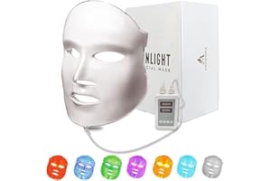 Aphrona FDA cleared LED Facial Skin Care Mask MOONLIGHT PRO 7 Color Treatment Photon Mask (White)
