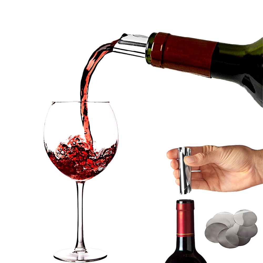 50 x Silver Wine Pourer Stop Wine Drop Pouring Disk
