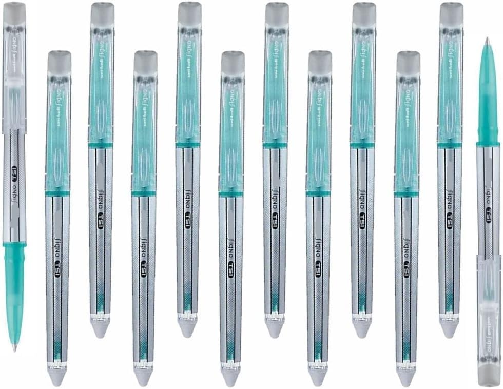 12 x Uni-Ball Signo Erasable Gel Pen | Thermo Sensitive Erasing Ink | 0.7mm Medium Point Nib | Perfect for Home, School & Office | Green