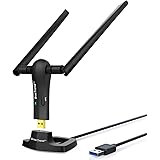 BrosTrend 1200Mbps Long Range USB Wireless Adapter; Dual Band 5GHz WiFi Network Speed 867Mbps, 2.4GHz 300Mbps; 2 X 5dBi WiFi Antennas; USB 3.0; For Desktop, Laptop of Windows 10/8.1/8/7/XP, Raspbian