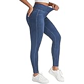 LILLUSORY Womens Jeggings High Waisted Stretch Jeans Skinny Tummy Control Denim Leggings with Pockets Trendy Pants