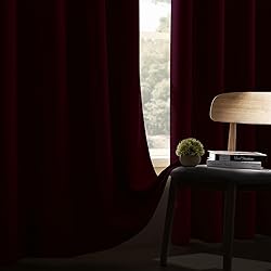 CUCRAF Maroon Red Blackout Curtains 108 inch Length