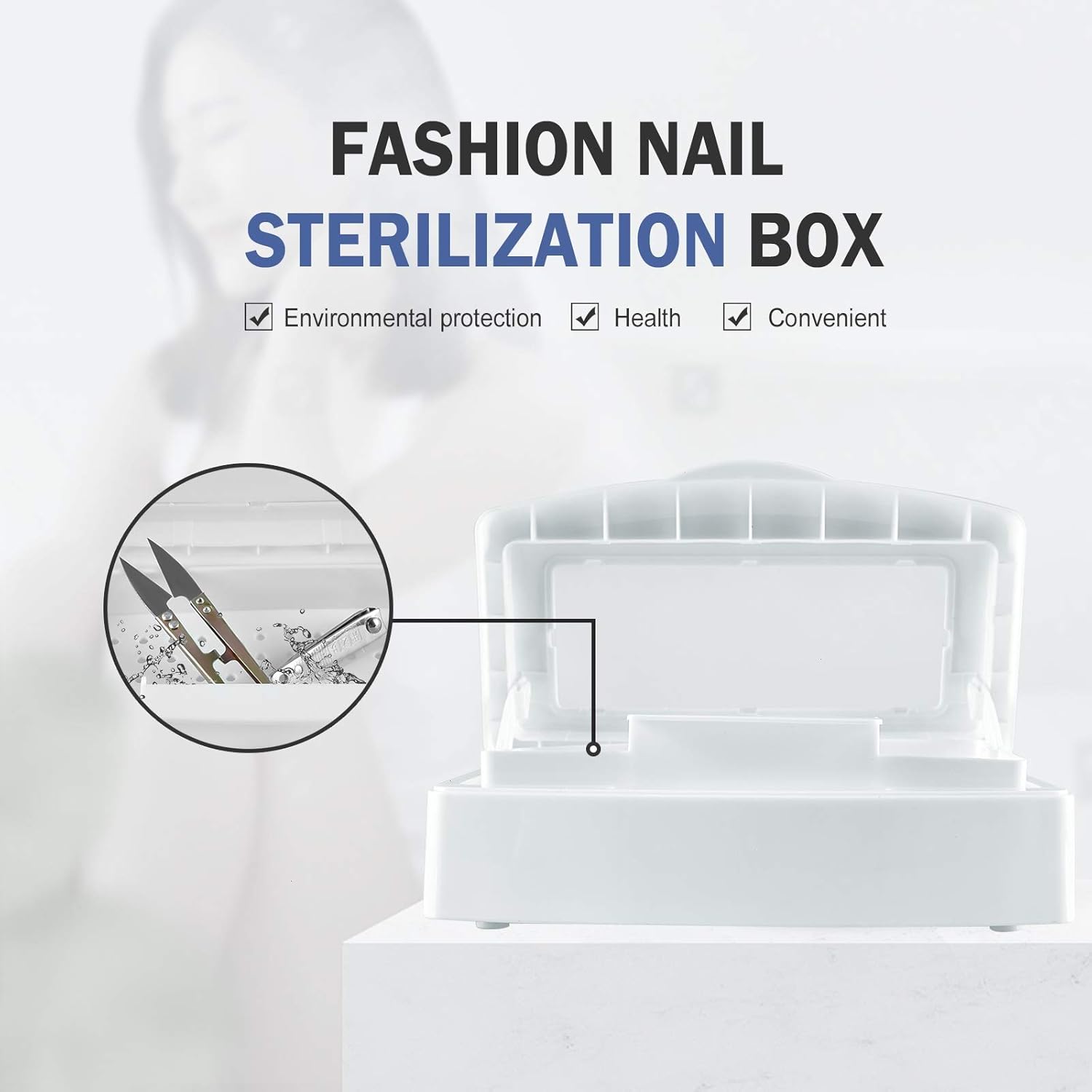Timoo Nail Art Tool, Plastic Clean Sterilizer Box Storage Organizer for Nail, Tweezers, Hair Salon, Spa & Cutter Manicure Equipment (1 Pcs) : Beauty