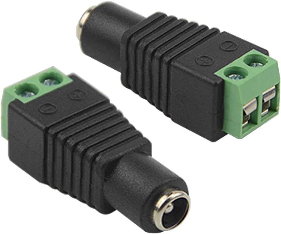 WMYCONGCONG 20 PCS 2.1x5.5mm Male Female DC Power Adapter Connector + 20 PCS Camera Video BNC Male Female Balun Connector for Coax Cat5 CCTV Security Camera - Image 3