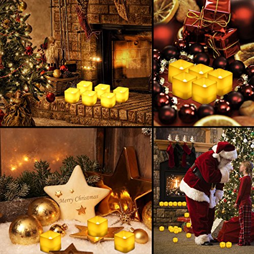 AMIR Flameless Candles, 12 PCS LED Tea Lights with Timer, Flickering Votive Candles for Christmas Thanksgiving Halloween Party Wedding Festival Celebration & Decoration, Battery Included [Warm White] - Thumbnail 4