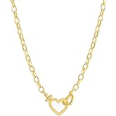 gorjana - Parker Heart Necklace 16 1/2 or 17 inches - 18K Gold Plated - Cable Chain, Interlocking Double Open Hearts - Gifting Necklace to Loved One - Stylish Gift Packaging - Unique Heart Hinge Closure