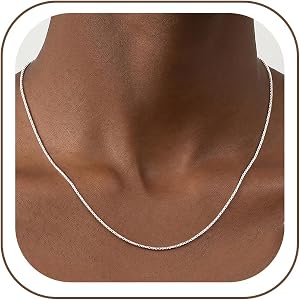 JophyX 925 Sterling Silver Box Chain Necklace for Women - 1.1mm Sterling Silver Box Chain Necklace Silver Chains Necklaces Je