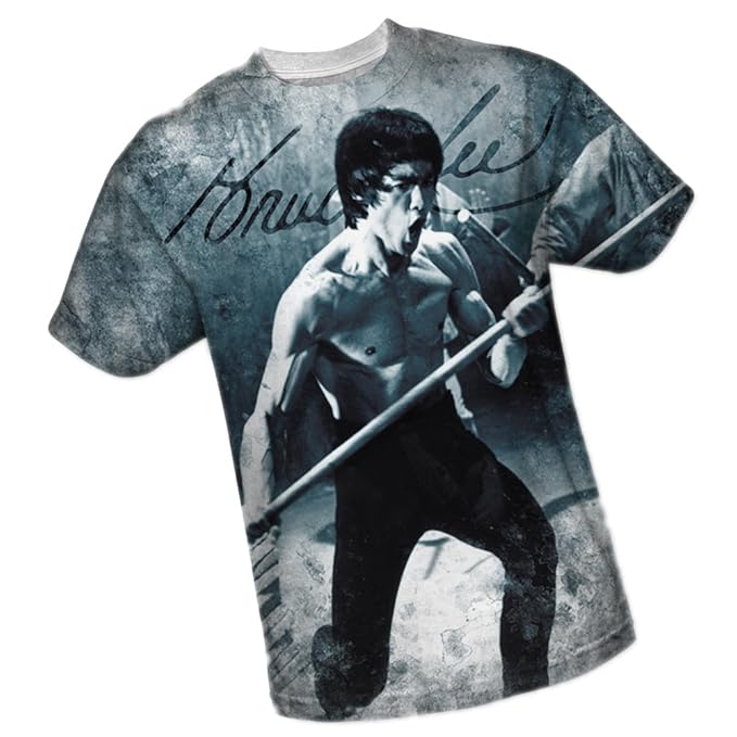 Signature Bruce Lee AllOver Front Print Sports Fabric T