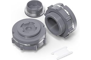 GASHER 2PCS PVC 1-1/2" Bulkhead Tank Connector Adapter Fitting with Plugs & Gasket for Water Tank, Rain barrels, Aquariums, Bathtubs and Sink